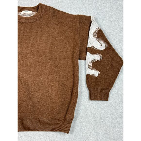 Aelfric Eden Mens Size M Brown Skull Back Graphic Sweater - Picture 9 of 10